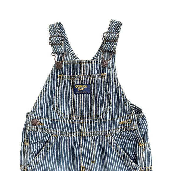 OshKosh B'Gosh Hickory Striped Pant Overalls Dungarees Sz 18M - Picture 1 of 6